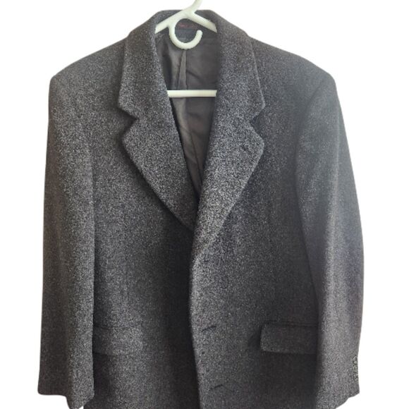 Maitland Of England-VTG-Wool/Cashmere-Charcoal Gray OverCoat-L-Old Money-Flawed - Picture 4 of 13